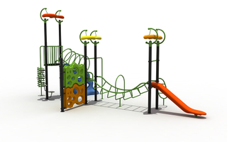 Công viên giải trí ngoài trời Đá nhựa leo tường Sân chơi Playset cho trẻ em